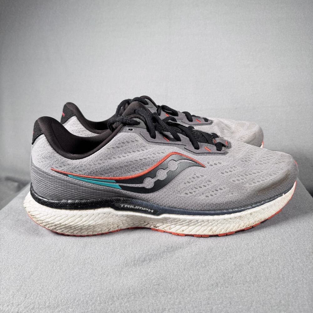 Saucony Triumph 19 Running Shoes Mens Size 14 Wide Gray‎ Black Red S20679-20